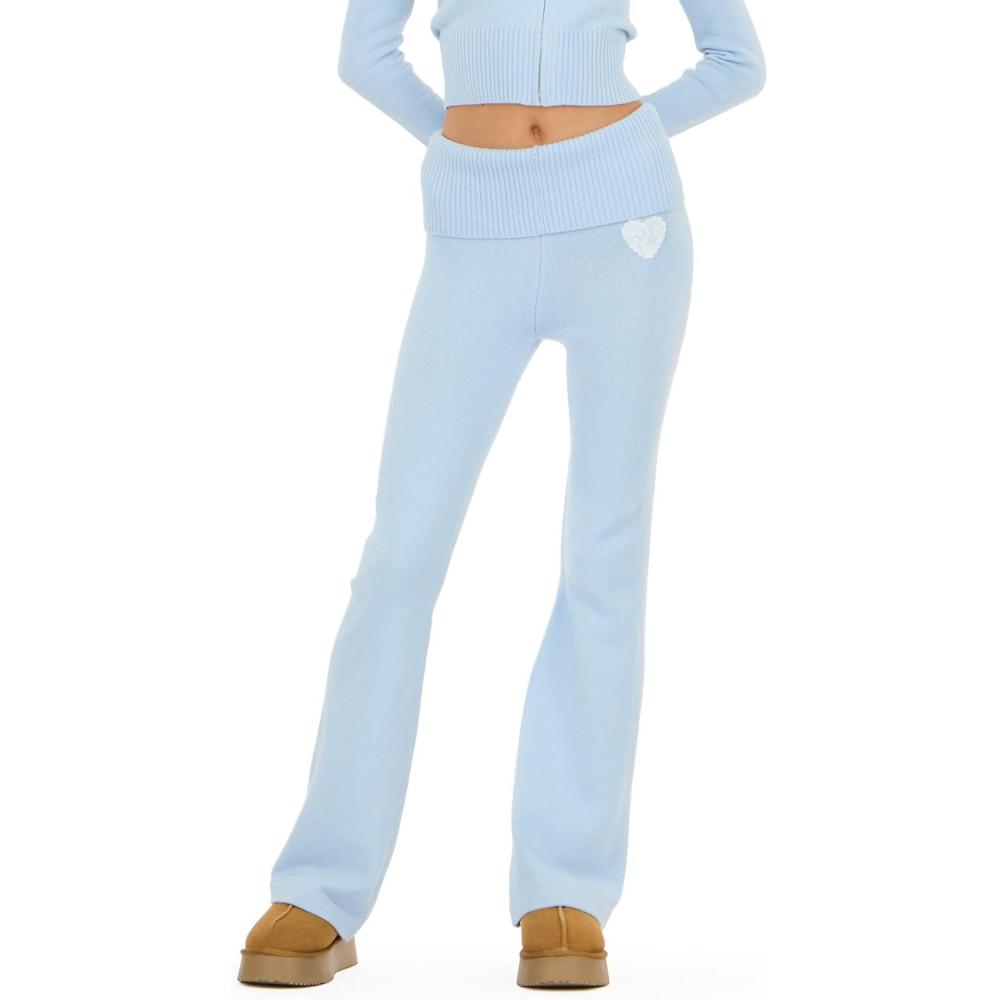 image:imageForever 21 Womens Sweater Fold Over Waist PantBlue