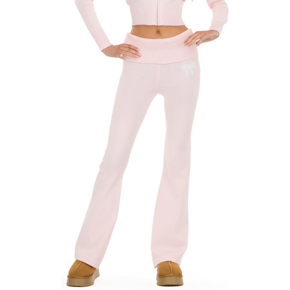 image:imageForever 21 Womens Sweater Fold Over Waist PantPink