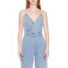 Forever 21 Women’s Denim Surplice Wide-leg Jumpsuit(Light Denim)