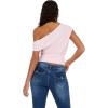 Forever 21 Womens Off-Shoulder Top with Banded Bottom(Pink)