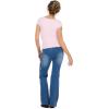 Forever 21 Womens Short Sleeve Square Neck Cropped T Shirt(Pink)