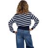 Forever 21 Womens Slouchy Off-The-Shoulder Sweater(Navy)