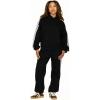 Forever 21 womens Zip-up Hoodie With Side Stripes(Black)