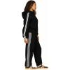 Forever 21 womens Zip-up Hoodie With Side Stripes(Black)