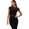 Forever 21 Womens Short Sleeve Crop Top(Black)