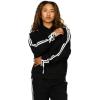 Forever 21 womens Zip-up Hoodie With Side Stripes(Black)
