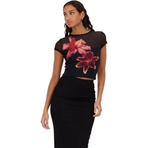 Forever 21 Women’s Short Sleeve Crop Top, Black, XS