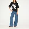Forever 21 Women’s Oversized Jersey T-Shirt – Vintage-Inspired Graphic Tee(Black)
