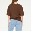 Forever 21 Women’s Oversized Jersey T-Shirt – Vintage-Inspired Graphic Tee(Brown)