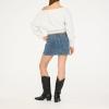 Forever 21 womens Off-shoulder Fleece Sweatshirt Crewneck With Graphic Print(Light Heather Grey)