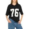 Forever 21 Women’s Oversized Jersey T-Shirt – Vintage-Inspired Graphic Tee(Black)