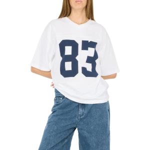 Forever 21 Women’s Oversized Jersey T-Shirt – Vintage-Inspired Graphic Tee(White)