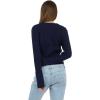 Forever 21 Women’s Cable Knit Fitted Cardigan – Classic Long Sleeve Button Front Sweater for Everyday Layering(Navy)
