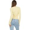 Forever 21 Women’s Cable Knit Fitted Cardigan – Classic Long Sleeve Button Front Sweater for Everyday Layering(Yellow)
