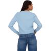 Forever 21 Womens Cardigan Sweater Soft Knit Long Sleeve Button Front(Blue)