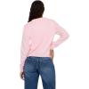 Forever 21 Womens Cardigan Sweater Soft Knit Long Sleeve Button Front(Pink)