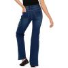 Forever 21 Womens Denim Pants with Rhinestones and Embroidered Back Pocket(Blue)