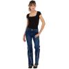 Forever 21 Womens Denim Pants with Rhinestones and Embroidered Back Pocket(Blue)