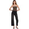 Forever 21 Womens Lace Tube Top with Built-in Bra Cups(Leopard)