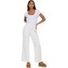 Forever 21 Womens Low Rise Flare Jogger Pants with Graphic Detail(Ivory)