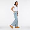 Forever 21 Women’s Low Waist Wide Leg Denim Jeans with Heart Patch Details(Blue)