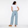 Forever 21 Women’s Low Waist Wide Leg Denim Jeans with Heart Patch Details(Blue)