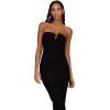 Forever 21 Womens Strapless Maxi Dress with Side Ruching(Black)