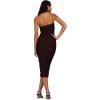 Forever 21 Womens Strapless Maxi Dress with Side Ruching(Brown)