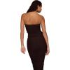 Forever 21 Womens Strapless Maxi Dress with Side Ruching(Brown)