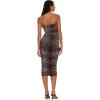 Forever 21 Womens Strapless Maxi Dress with Side Ruching(Leopard)