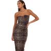 Forever 21 Womens Strapless Maxi Dress with Side Ruching(Leopard)