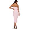 Forever 21 Womens Strapless Maxi Dress with Side Ruching(Pink)