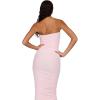 Forever 21 Womens Strapless Maxi Dress with Side Ruching(Pink)