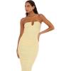 Forever 21 Womens Strapless Maxi Dress with Side Ruching(Yellow)