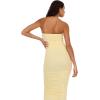 Forever 21 Womens Strapless Maxi Dress with Side Ruching(Yellow)