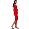 Forever 21 womens Fold Over/Off the Shoulder Sweater Midi Dress(Red)
