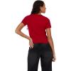 Forever 21 womens Short Sleeve Cardigan Lightweight Button Front(Red)