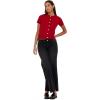 Forever 21 womens Short Sleeve Cardigan Lightweight Button Front(Red)