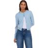 Forever 21 Womens Cardigan Sweater Soft Knit Long Sleeve Button Front(Blue)