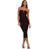 Forever 21 Womens Strapless Maxi Dress with Side Ruching(Brown)