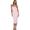 Forever 21 Womens Strapless Maxi Dress with Side Ruching(Pink)