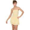 Forever 21 womens Tube Tiered Drop Waist Romper(Yellow)