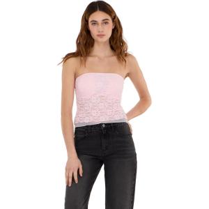 Forever 21 Womens Lace Tube Top with Built-in Bra Cups(Pink)