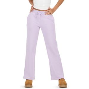 Forever 21 Womens Low Rise Flare Jogger Soft Fleece Sweatpants(Purple)