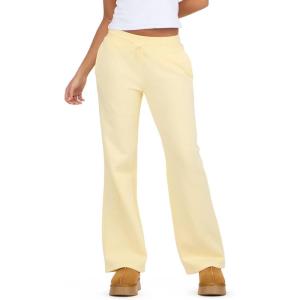 Forever 21 Womens Low Rise Flare Jogger Soft Fleece Sweatpants(Yellow)