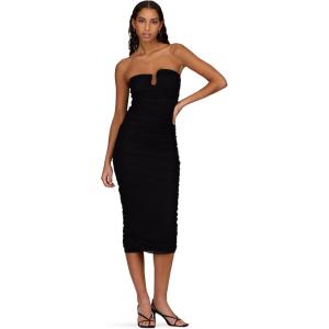 Forever 21 Womens Strapless Maxi Dress with Side Ruching(Black)