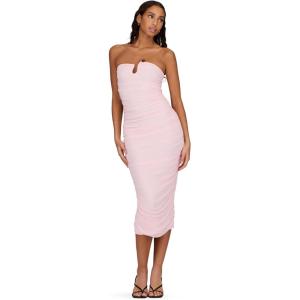 Forever 21 Womens Strapless Maxi Dress with Side Ruching(Pink)