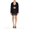 Forever 21 Womens Boxy Notched Lapel Blazer(Black)