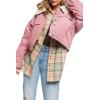 Forever 21 Womens Cotton Faux Shearling Jacket(Dawn Pink)