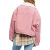 Forever 21 Womens Cotton Faux Shearling Jacket(Dawn Pink)